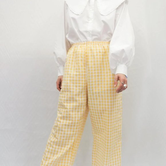 Rae Yellow Gingham High Waist Trousers - Picture 9 of 11